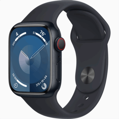 Apple Watch Series 9 GPS + Cellular, 41 mm, Sport Band, S/M, midnight - Smartwatch Item - MRHR3ET/A